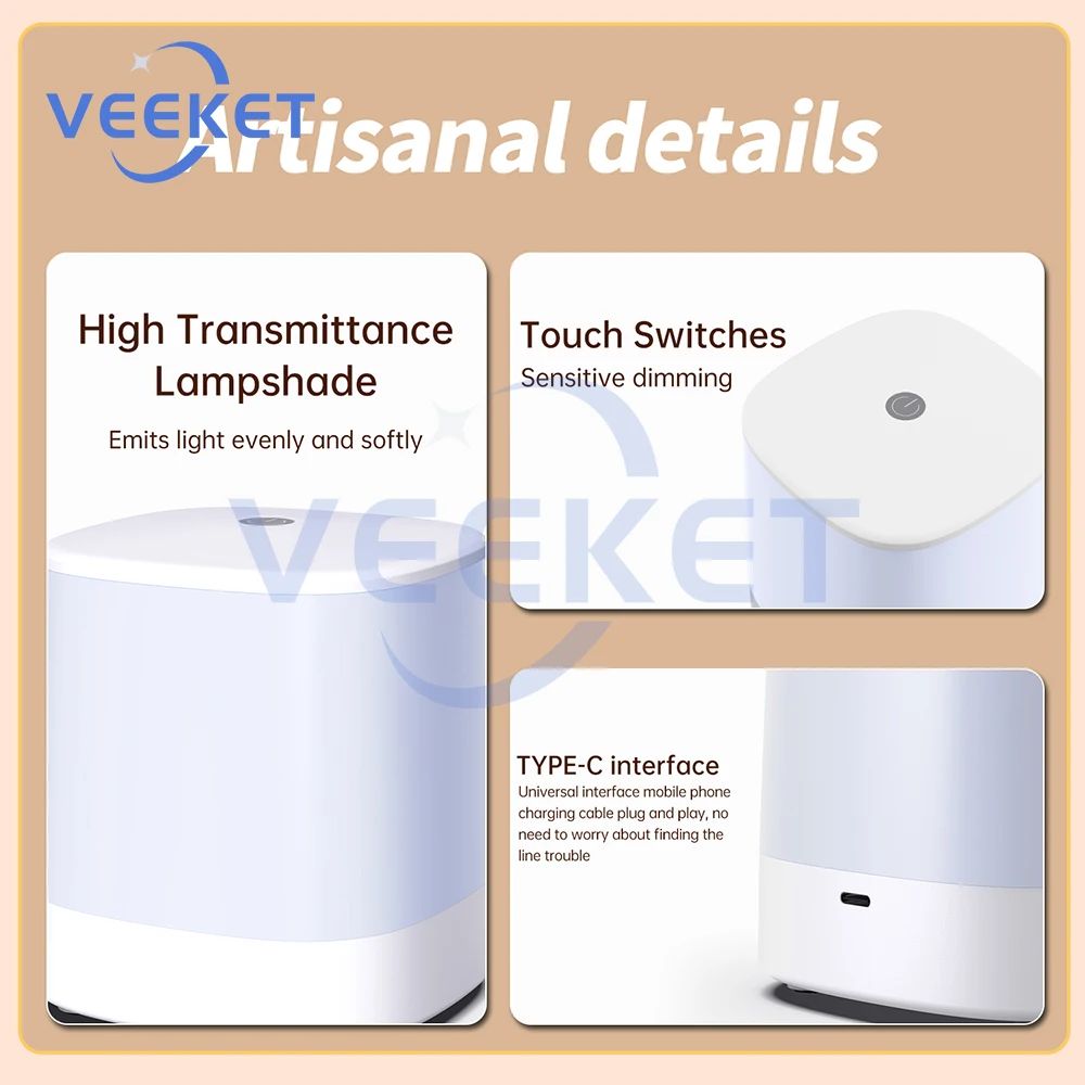 ذكي LED السرير ضوء الليل واي فاي الذكية صوت التحكم باللمس مصباح النوم التحكم في تطبيق الهاتف المحمول يعمل مع EWeLink APP DC 5V