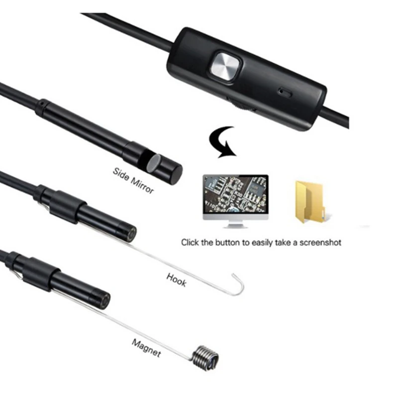 5.5Mm TYPE C USB Mini Endoscope 2M Hard Cable Snake Borescope Inspection Camera For Android Smartphone PC