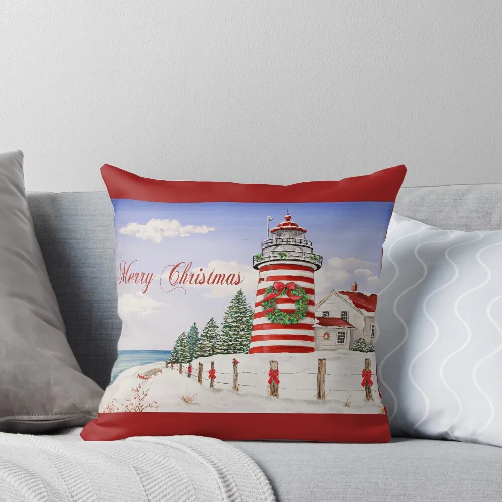 

Merry Christmas Lighthouse-JP3897 Throw Pillow Cushion Cover For Sofa ornamental pillows luxury sofa pillows pillow