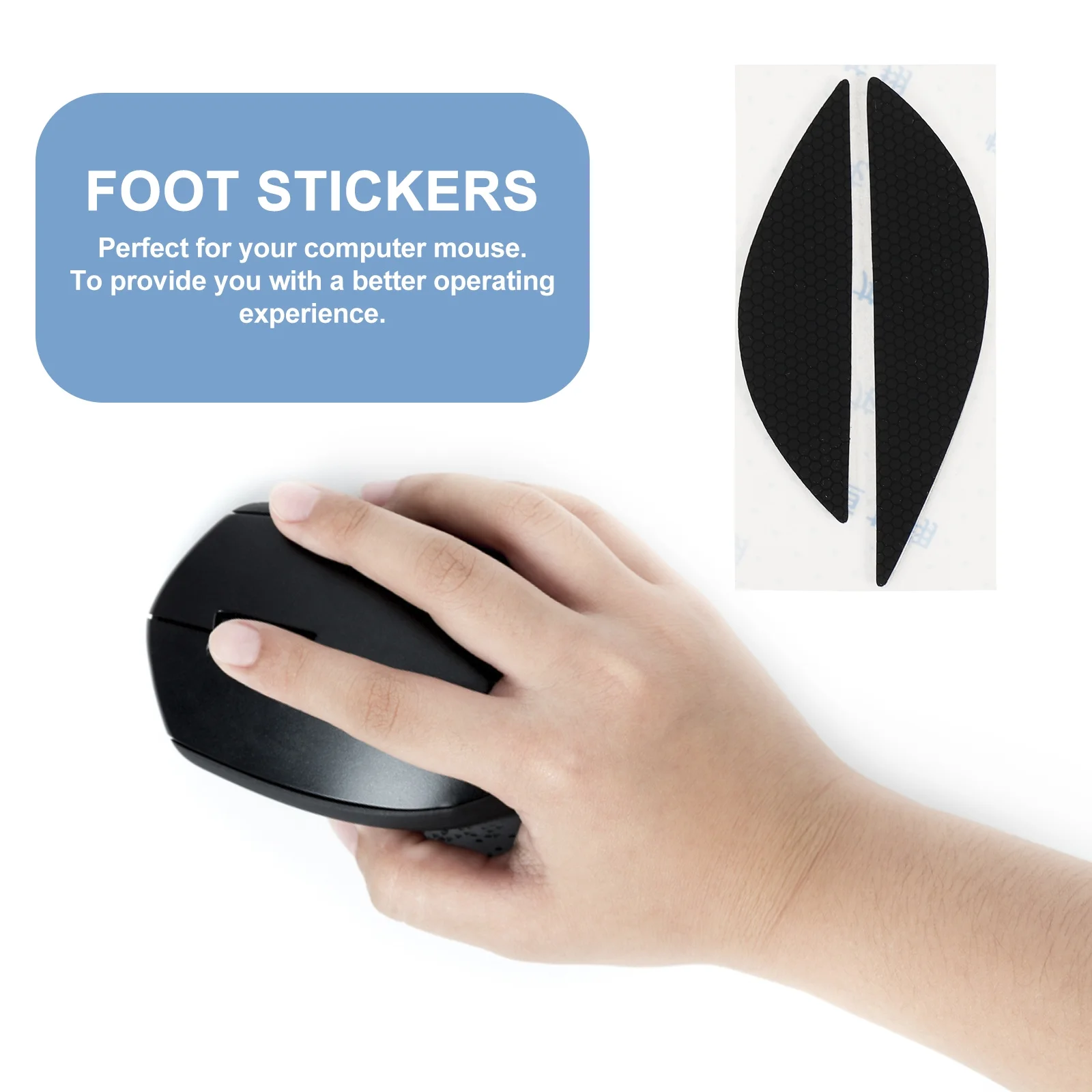 

1 Pair Side High Softness Anti-Slip Tape For Mouse Gaming Mouse Skate Replacement Silicone Grip Tape Computer