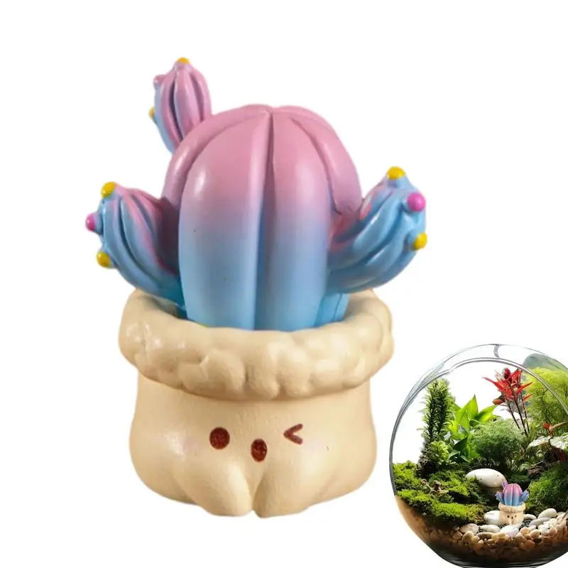 Resin Miniature Cacti Plants Statue Simulation Succulent Cactus Figurines Simulation Succulent Landscape Cactus Figurines For