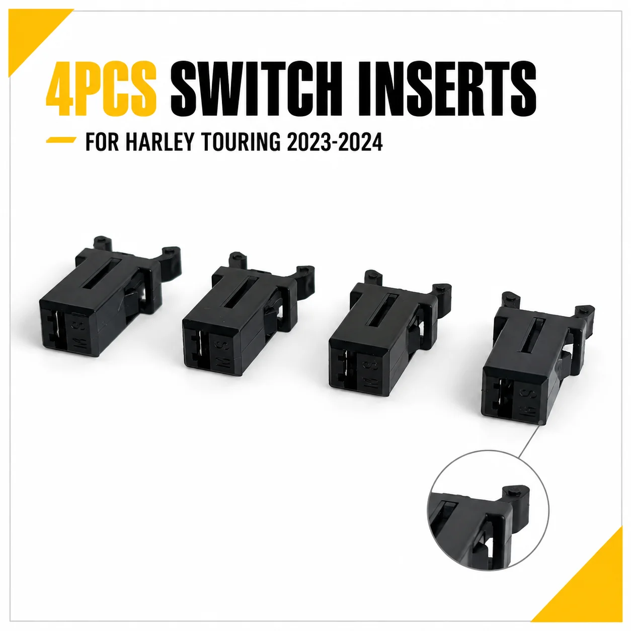 4PCS Black Glove Box Switch Inserts for Harley Davidson Road Glide Street Glide FLTRX FLHX 2023-2024 Touring Accessories