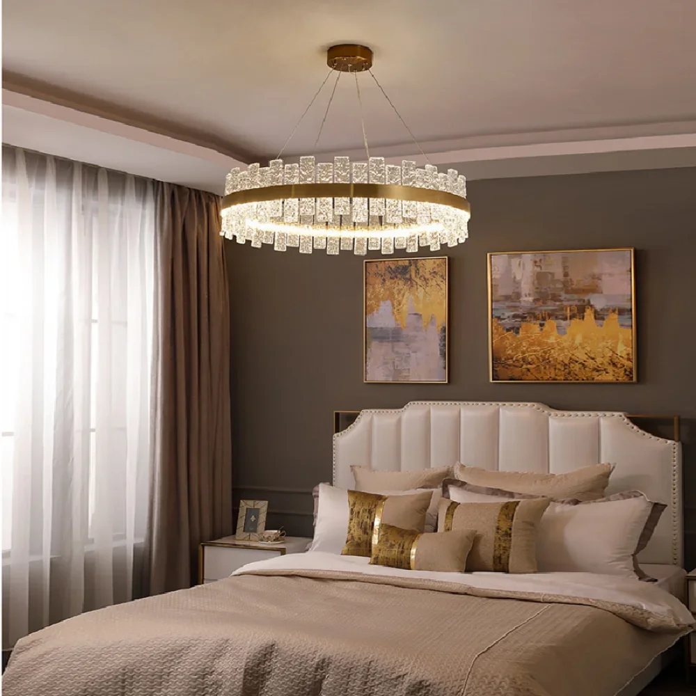 Round Chandeliers LED New To The Season 2023 Trend Crystal Gold Hangings Lamps Lamparas De Techo For Dinings Living Rooms Lights