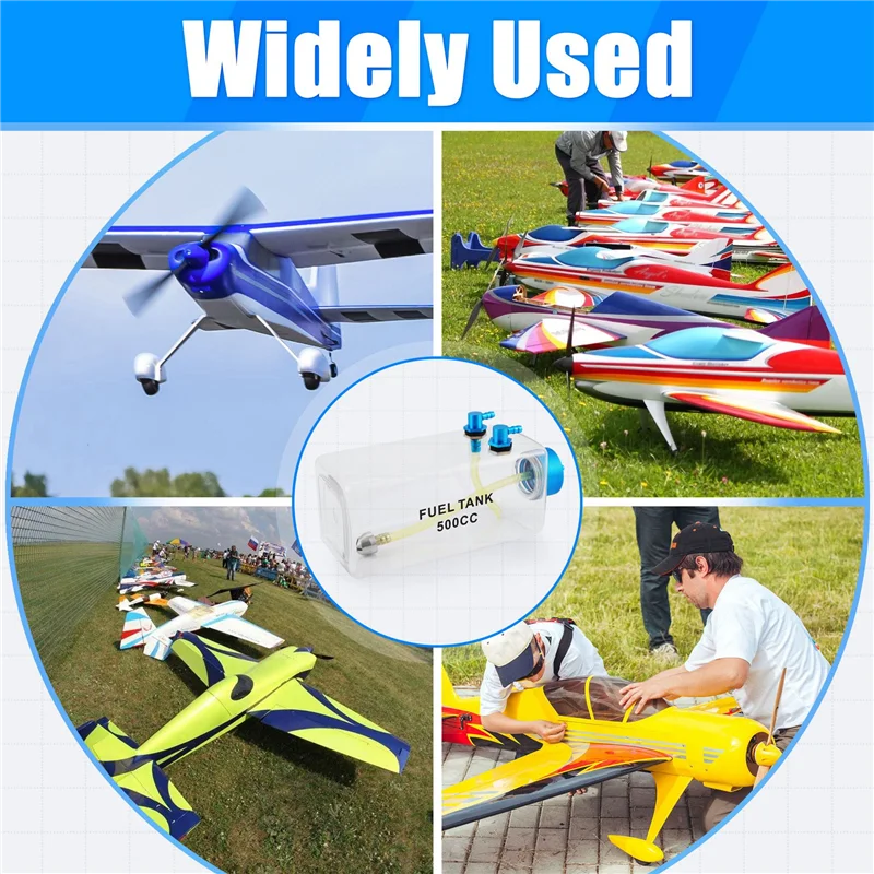 A04F-Serbatoio carburante Benzina Bottiglia di plastica trasparente CNC per aereo RC a gas e Nitro