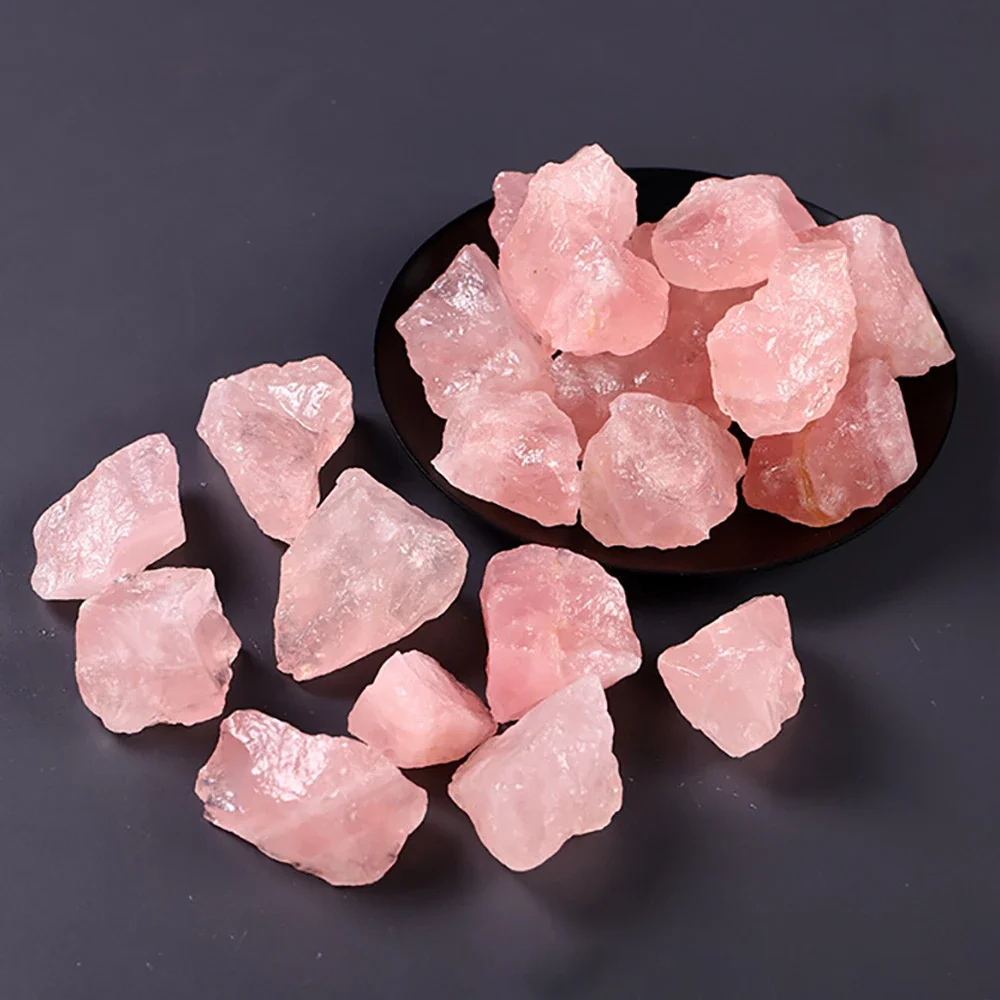 100% Natural Rose Quartz Mineral Specimen High Quality Pink Crystal Healing Irregularly Shaped Good-looking Raw Stone Decoration