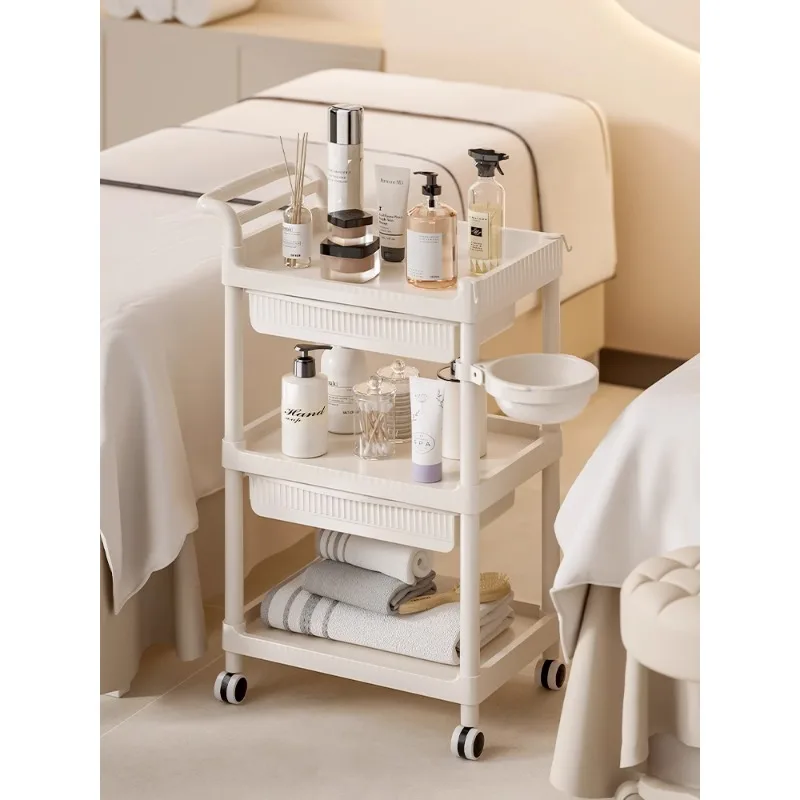 Beauty salon trolley shelves, trolley carts, care tankers, home bedrooms, baby products storage racks