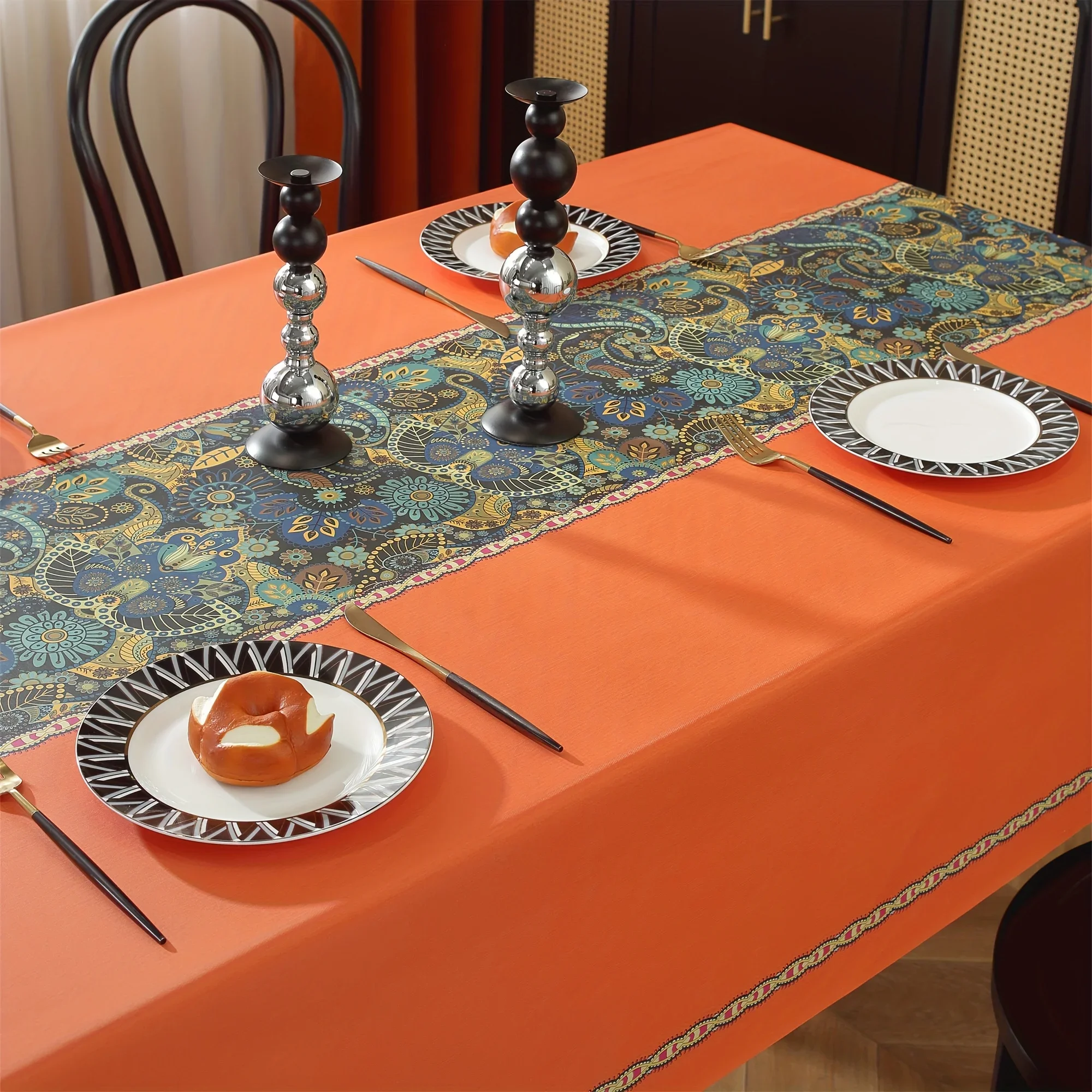 1pc High-end PVC Tablecloth - Washable Home Tablecloth - Suitable for Living Room, Kitchen, Dining Table and Coffee Tablexzj