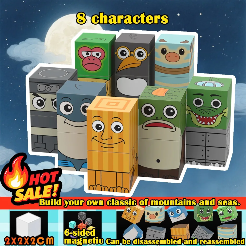 Nowe Klocki Magnetyczne New Italiano Brainrot Figurki Tung Tung Sahur Tralalero Tralala DIY STEM Zabawki dla Dzieci Prezent