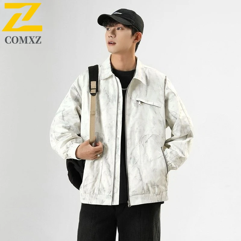 

COMXZ мужские куртки осень уличный путешествия кемпинг отложной воротник ветровка куртка в гонконгском стиле высокая мода минималистское пальто