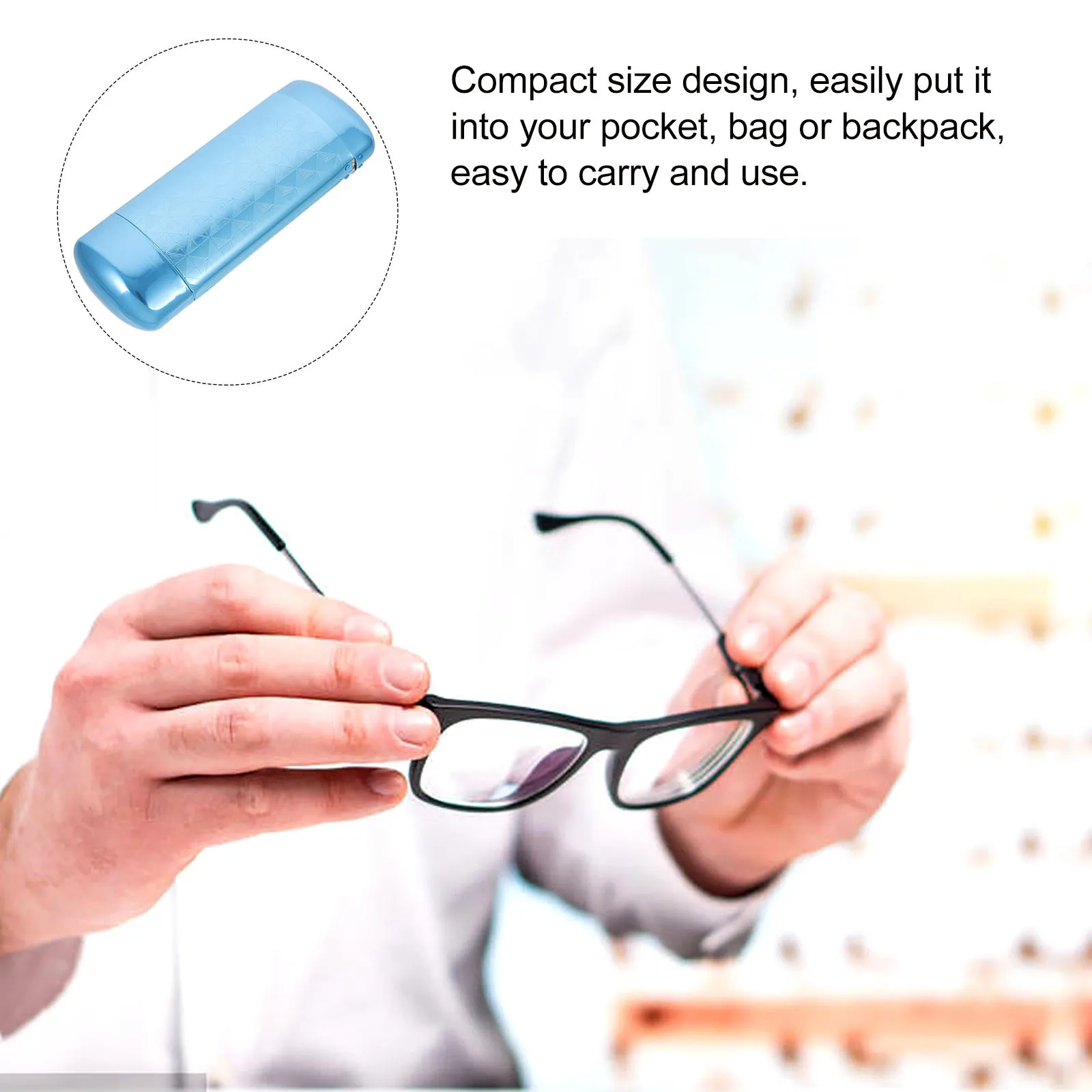 

Eyeglasses Case Compact Aluminum Hard Shell Travel Protective Box For Sunglasses Men Women Portable Storage Container