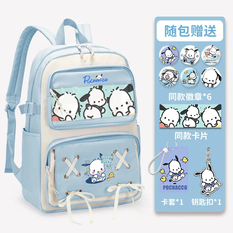 Sanrio New Pacha Dog Student Schoolbag Casual and Lightweight Shoulder Pad Waterproof Stain Resistant Cute Backpack