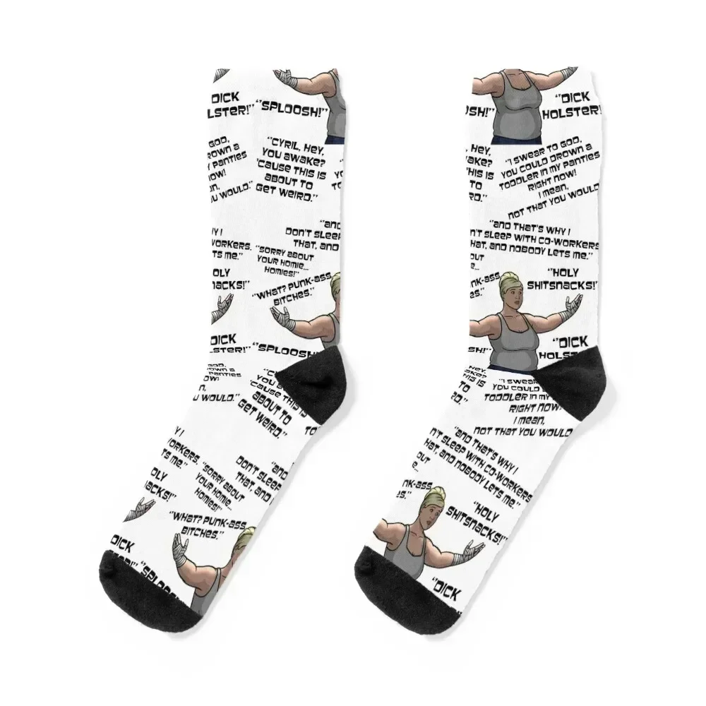 Pam Poovey Archer Quotes Season 11 FX Socks cotton sheer christmass gift Socks Woman Men's