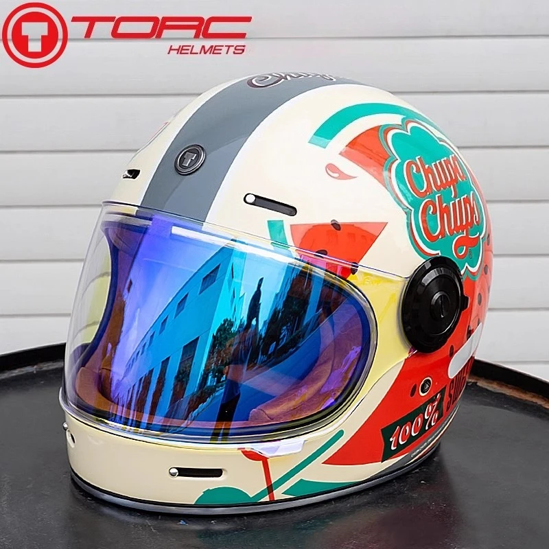 

For TORC Motorycle Helmet Moto Retro Helmet ECE DOT Men Motorbike Riding Motocross Vintage Full Face Helmets Motorsiklet Kask