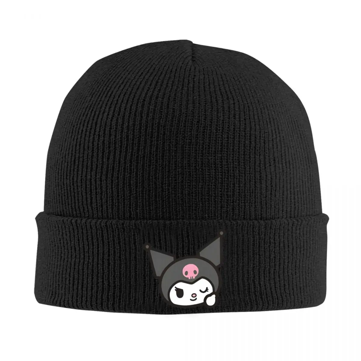 Kuromi Thumbs Up Cute Cartoon Knitted Hat Beanies Winter Hats Warm Acrylic Street Japanese Kawaii Anime Cap for Men Women Gift