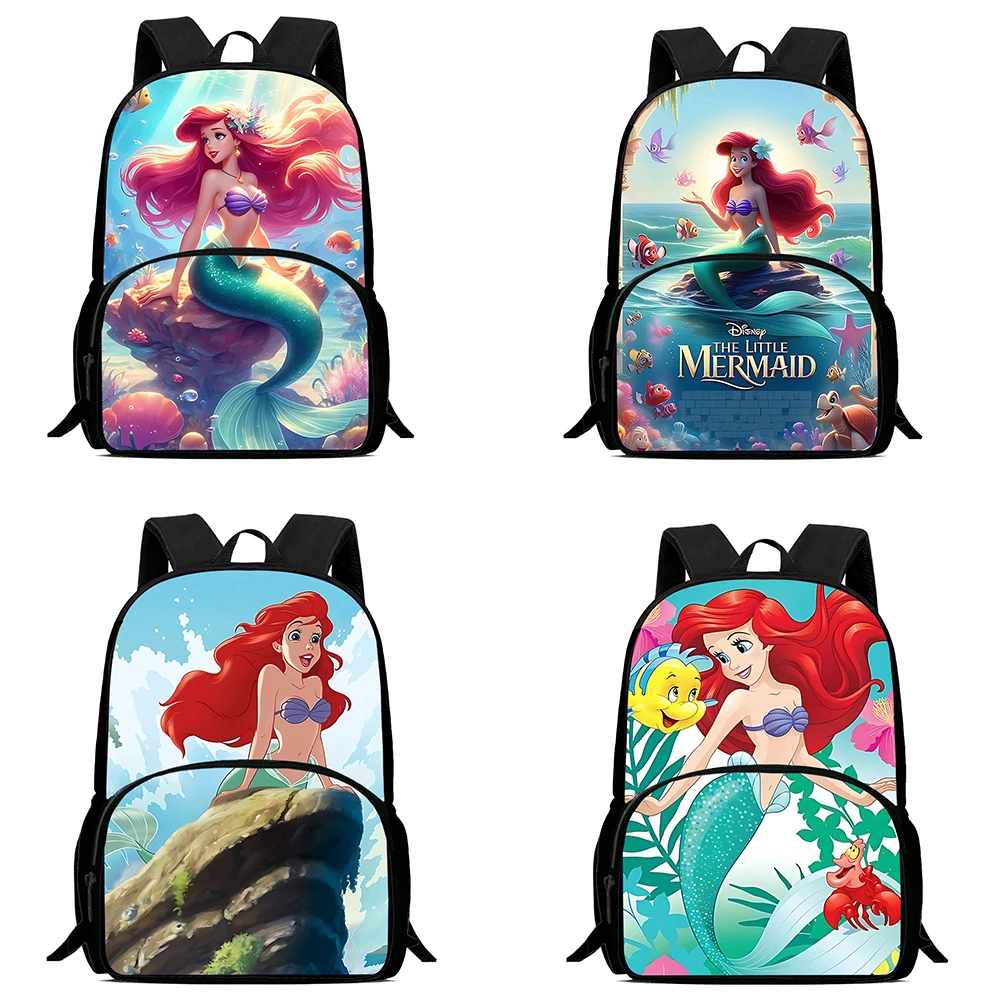 Cute Princess Ariel Backpacks Boys and Girls Student Birthday Gift Child School Bags Large Capacity Camping Durable Rucksack