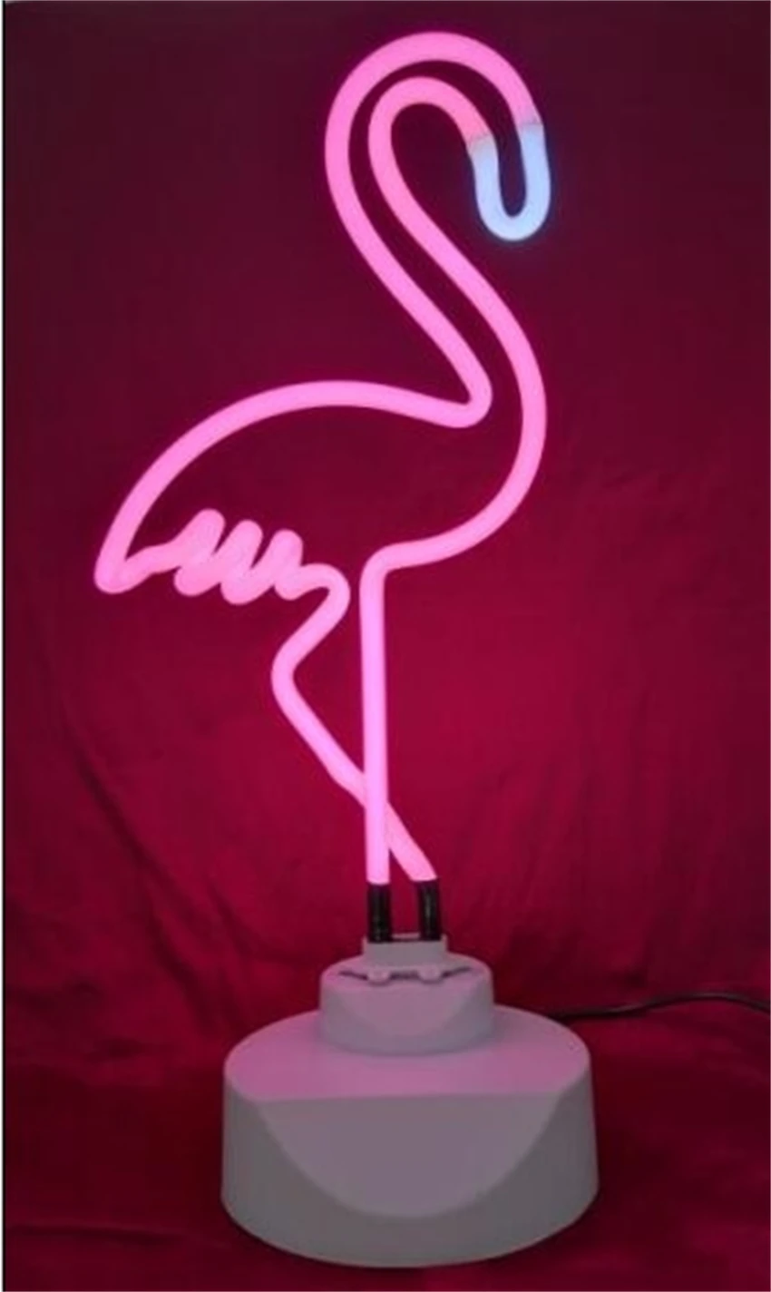 Flamingo neon lamp rainbow light cactus table lamps decorating girl's heart night light holiday birthday gift night lamps