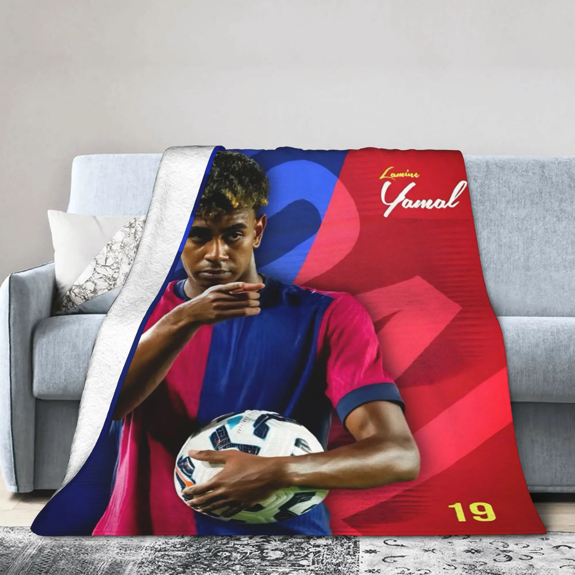 Football L-Lamine Yamal Spain Blankets Fleece Textile Decor Lightweight Thin Throw Blankets for Sofa Travel Bedding Throws