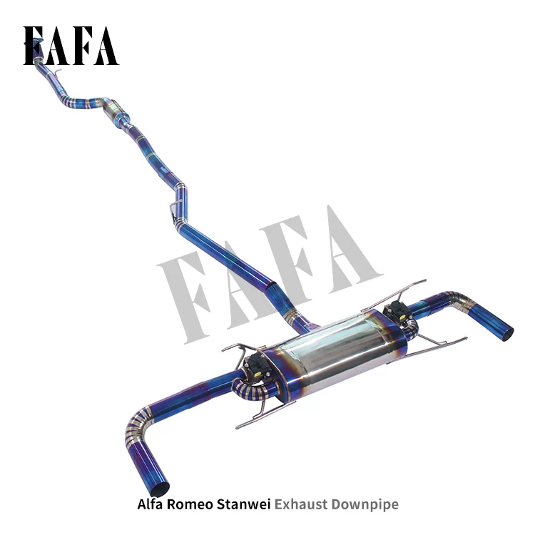 For  Stelvio 2.0T 2018 Titanium Exhaust System Upper Tail Exhaust Electric Valve Exhaust High Performance Exst Pipe