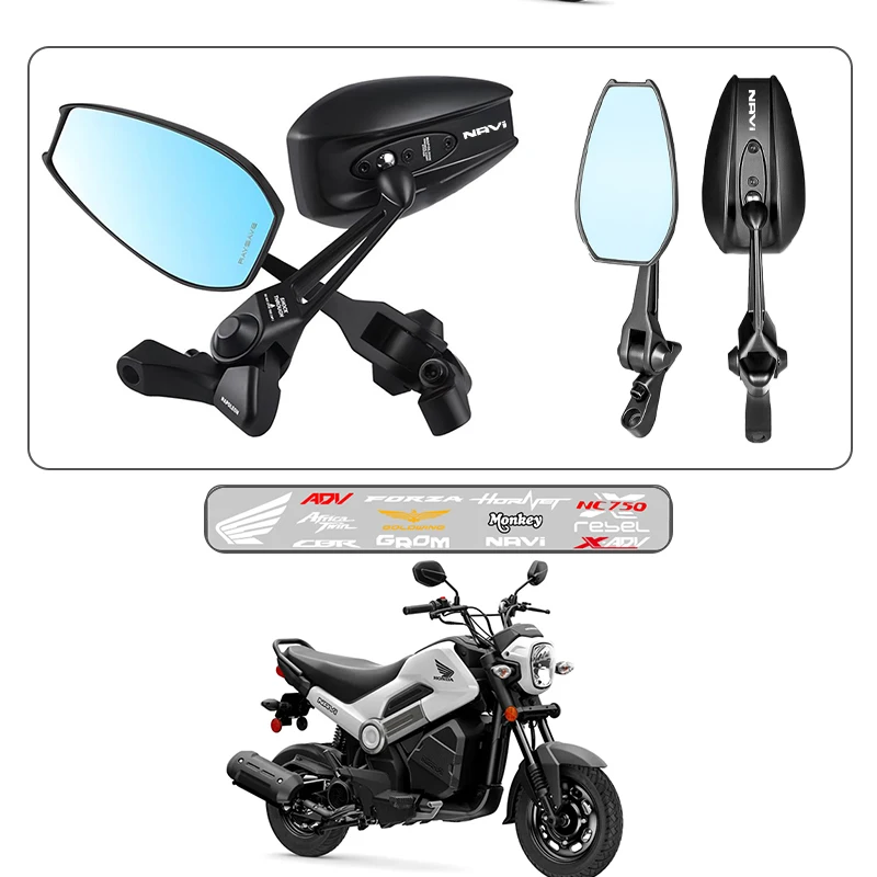 Espejo retrovisor lateral para motocicleta, fácil instalación, para HONDA DREAMWING Navi 110 Navi110 Navi 110, logotipo personalizado