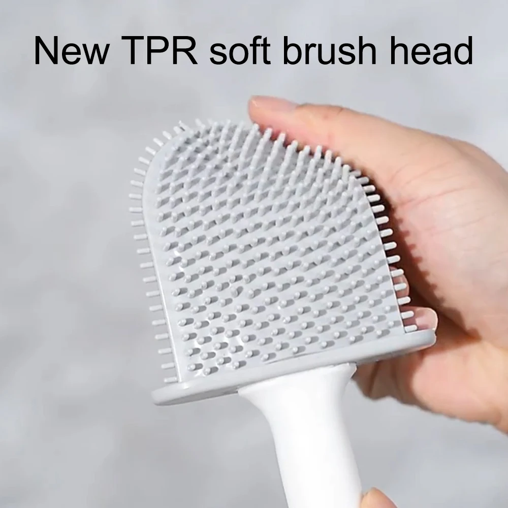 Silicone Brush Head Toilet Brush Leak-Proof Base Convenient Sanitary Brush Head Storage Cover Toilet Cleaning Brush Wall-Mounted