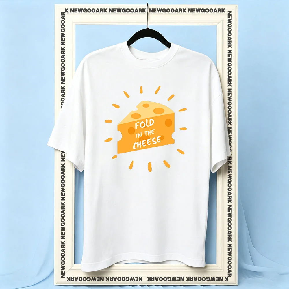 Fold in the cheese Shirt Woman Man Summer Cotton Graphic T Shirts Adult Streetwear Camisetas Short-sleev Breathable O-neck