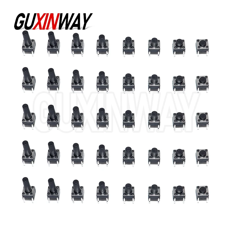 100 قطعة 6x6 مفتاح بـزر دفع صغير DIP اللباقة التبديل 6X6X4.3 6*6*4.3/5/6/7/8/9/10/11/12/13/14/15/16/17/18 مللي متر مفتاح الطاقة 4Pin