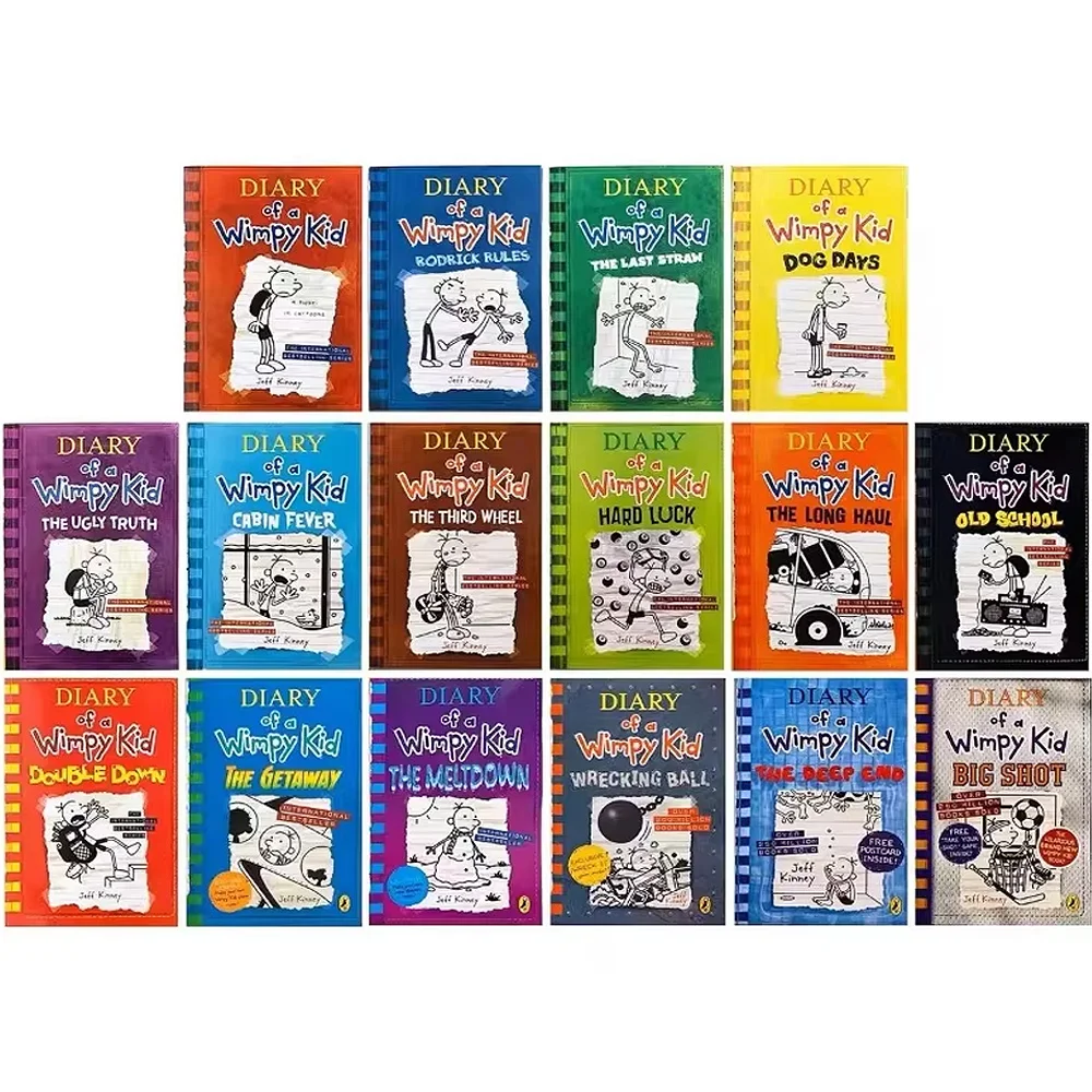 1-16books English Diary of A Wimpy Kid Comic Novel Storybook Children Reading Literature Gift
