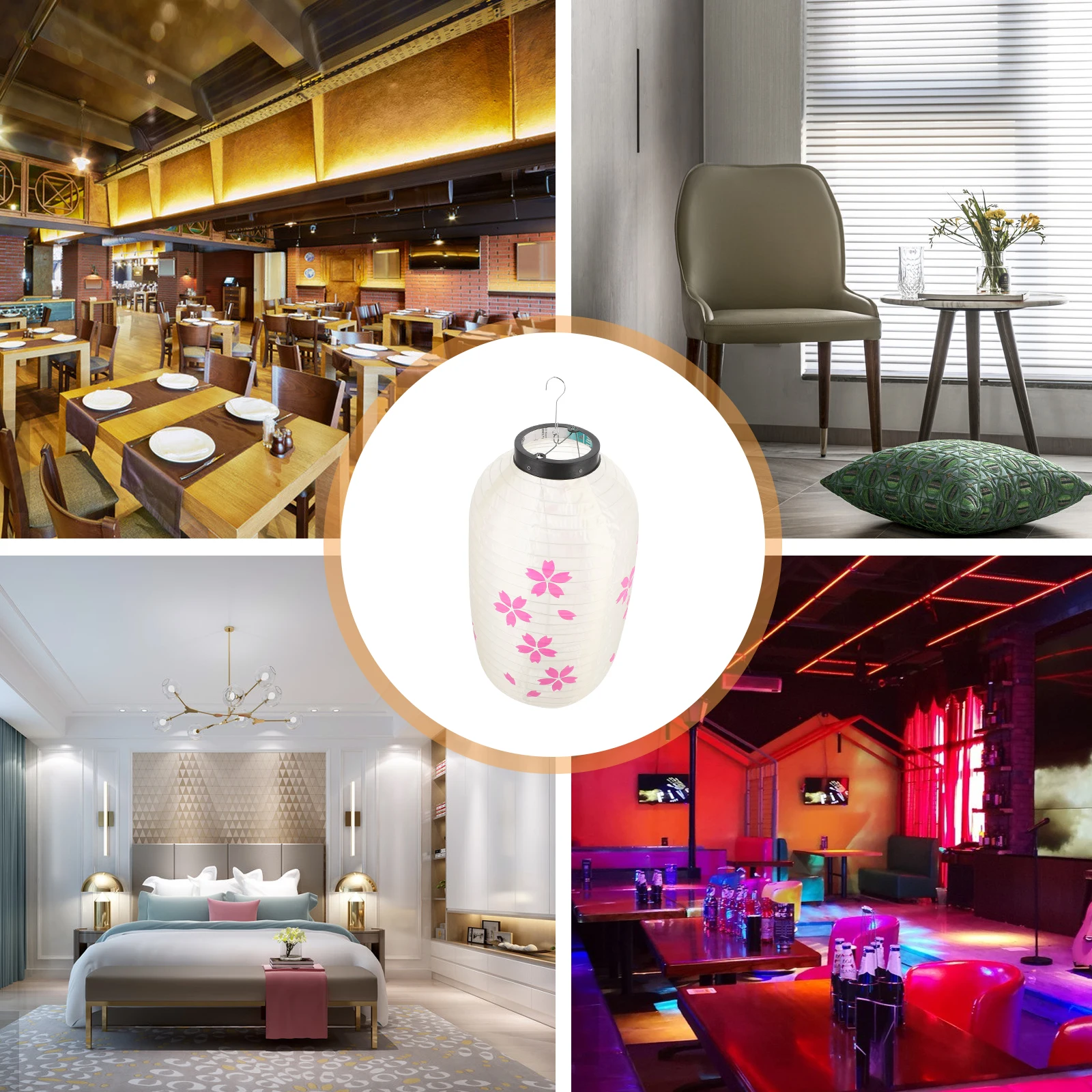 

Cherry Blossom Lantern Flower Decorations Hanging Silk Lanterns for Cloth Outdoor Lights