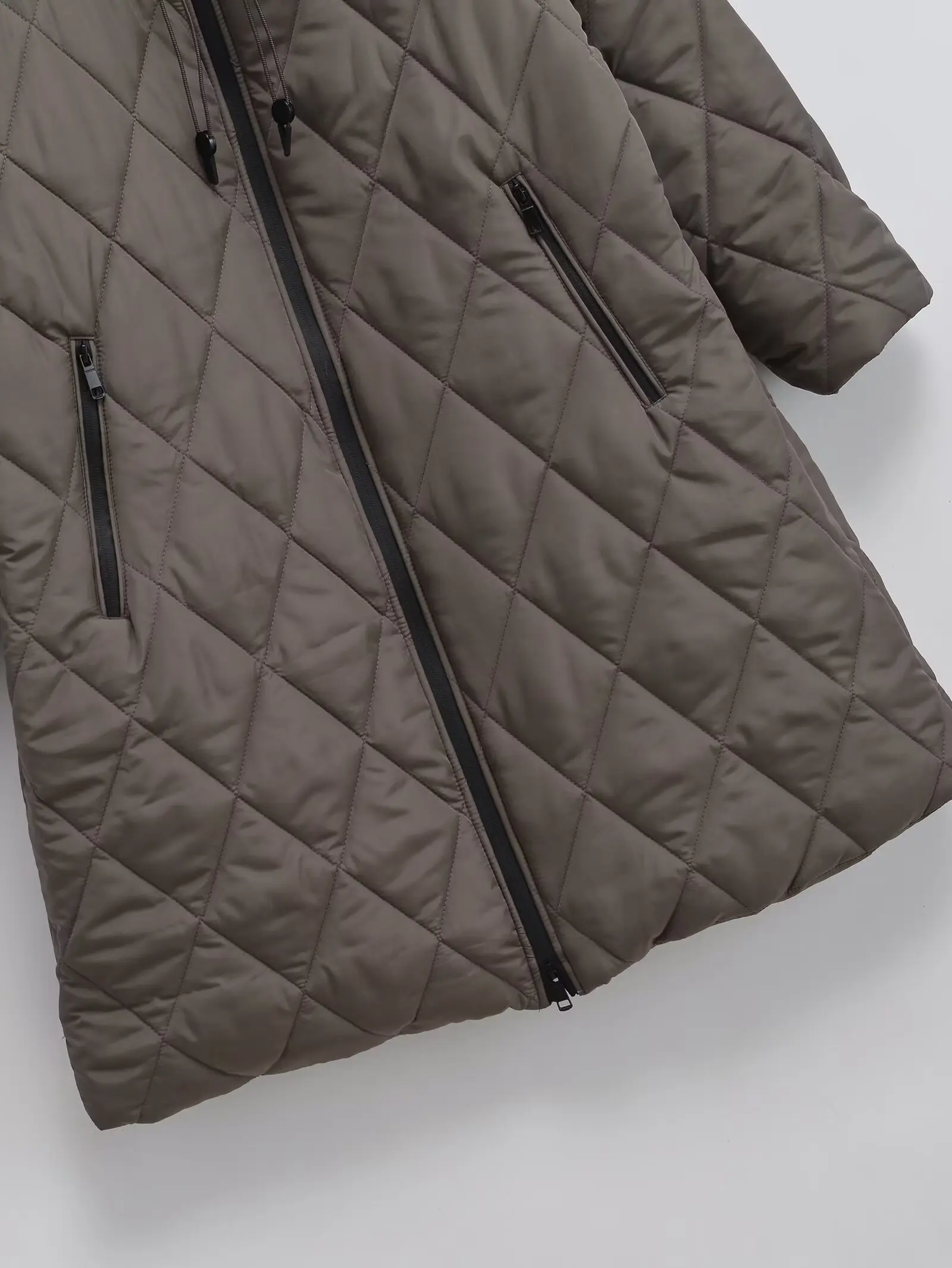 TRAF ZR-Parkas largas con capucha para mujer, abrigo de invierno, chaquetas de moda, prendas de vestir exteriores de alta calidad, 2023