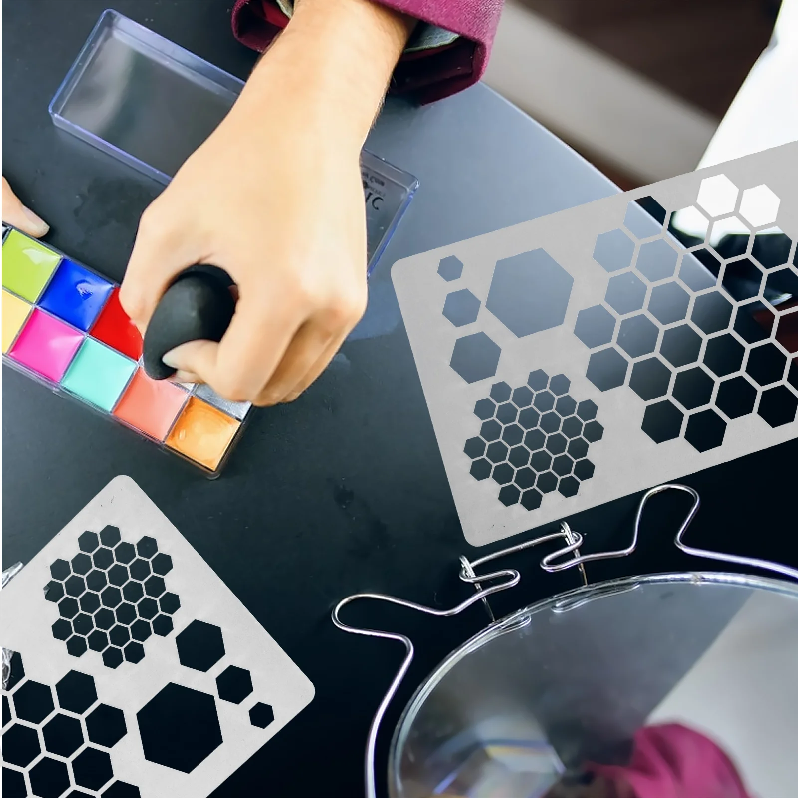 

1Set Journal Stencils Painting Templates Waterproof Washable 16 Styles for DIY Drawing Scrapbook Notebook Notepad Journal