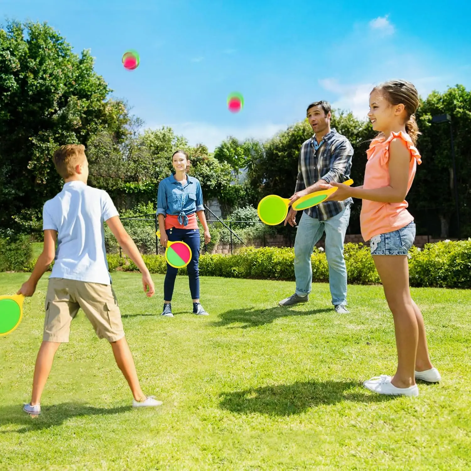 Upgraded Toss and Catch Ball Set - Ball and Catch Beach Games Pool Toys Yard Games for Outdoor Family Kids Boys Girls Gift