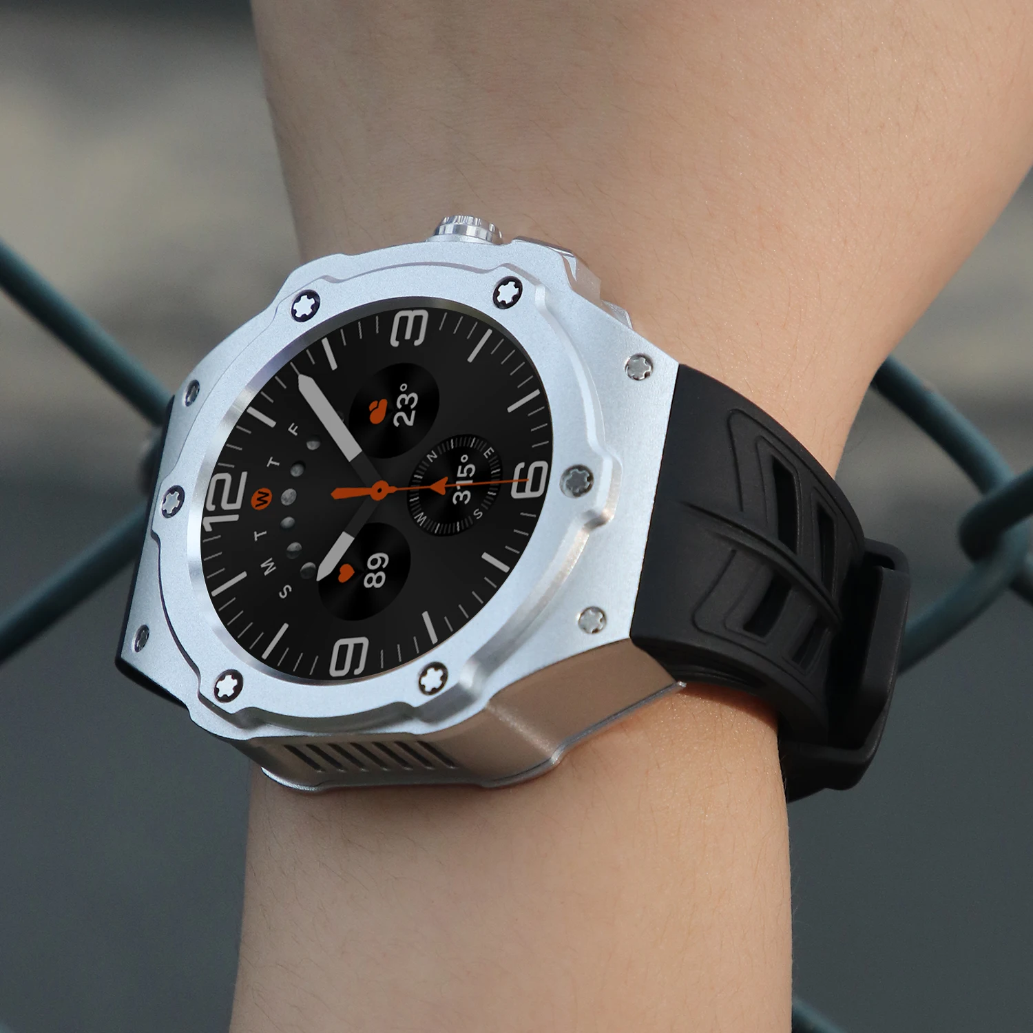 หรูหราชุดปรับเปลี่ยนสําหรับ Samsung Galaxy นาฬิกา Ultra 47 มม.คาร์บอนไฟเบอร์การปรับเปลี่ยนสายคล้องคอยาง Band DIY Accessorie