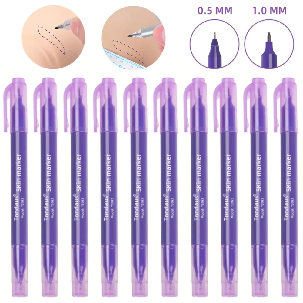 10Pcs Microblading Permanent Makeup Mapping Skin Marker Pen Lips Eyebrows Tattoo Positioning Marking Aid Tools