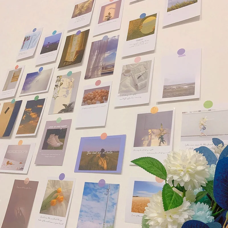 30 Pcs/Set INS Creative Landscape Postcard DIY Background Wall Sticker Poster Greeting Cards Art Decorative Card