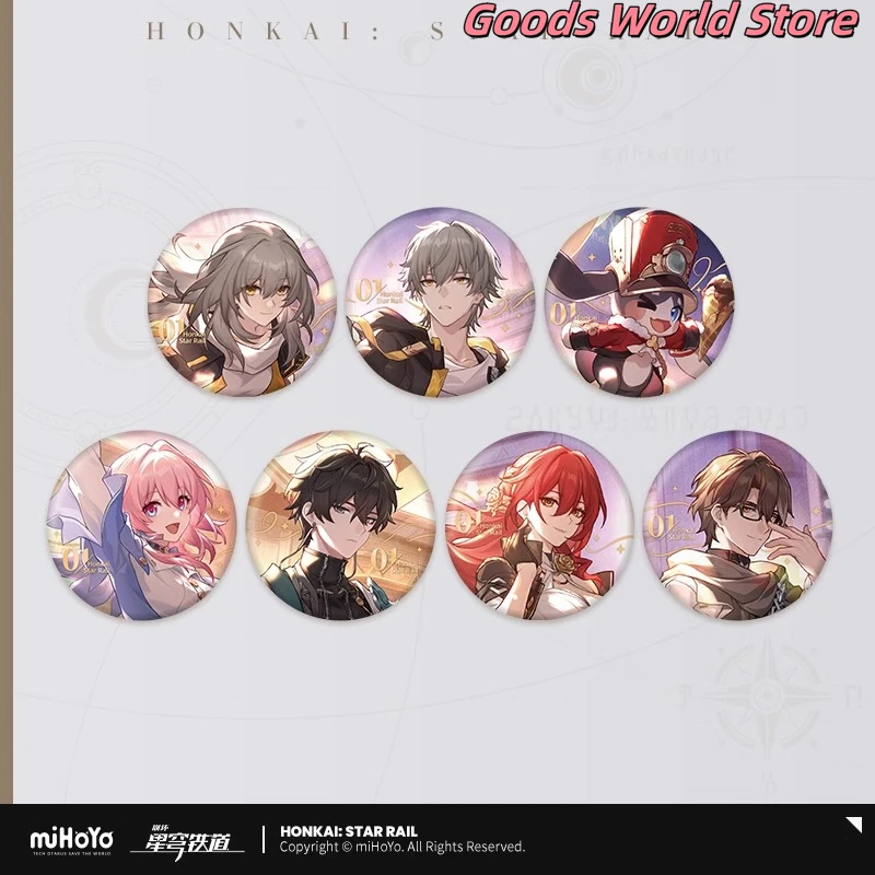 

Оригинальный значок Mihoyo Honkai Star Rail Trailblazer Danheng Marth 7th Himeko Welt Tinplate Pom Pom Косплей Аниме Игровой значок Подарки