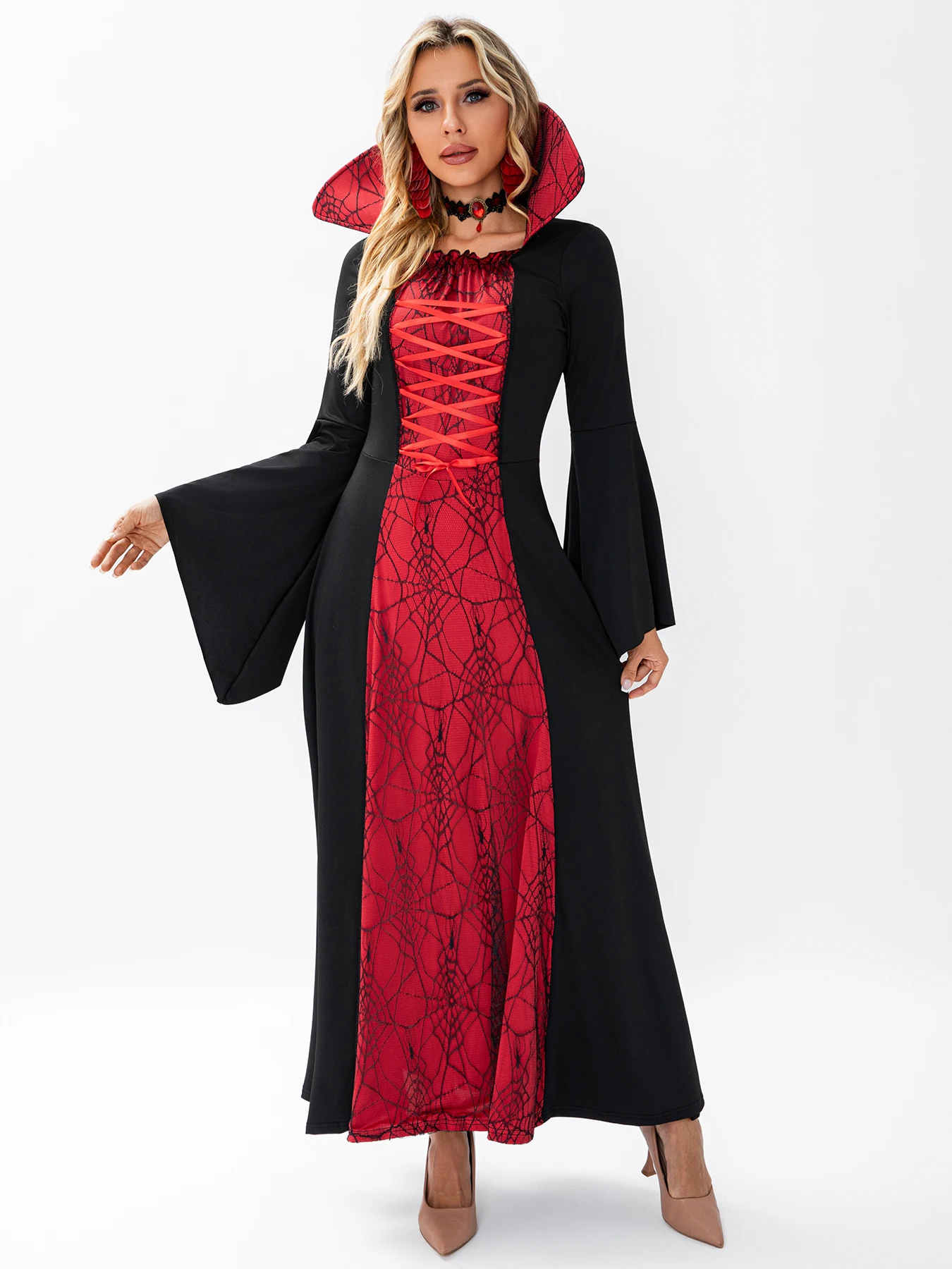 Robe Sorcière Gothique en Dentelle Toile d'Araignée – photo 4
