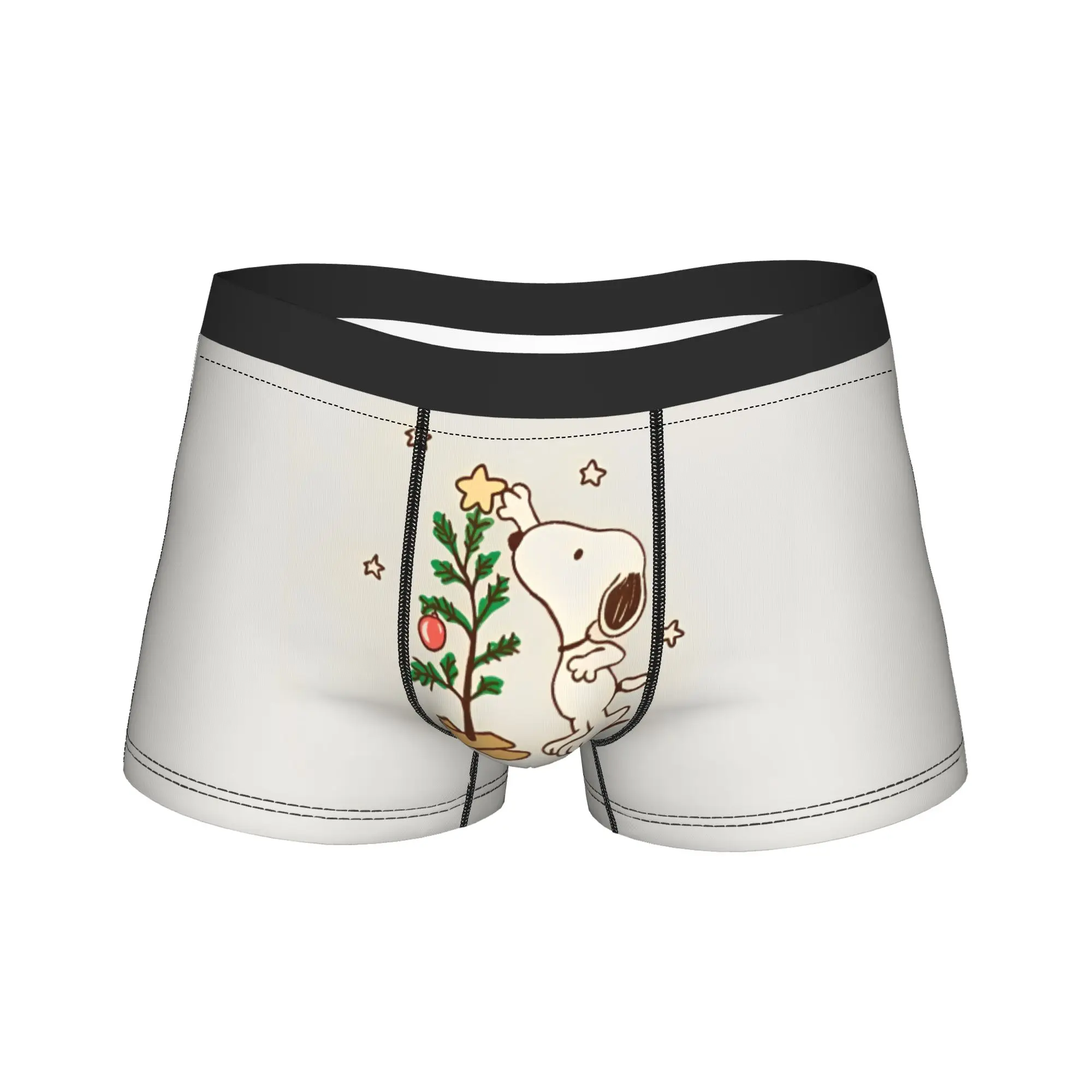 Man Christmas Snoopys Underwear  Humor Boxer Briefs Shorts Panties Male Soft Underpants M-XXL
