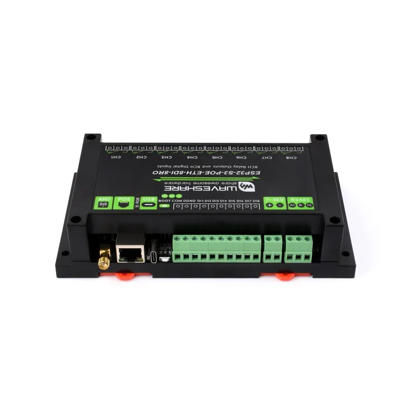 Industrial 8-Channel ESP32-S3 WiFi Relay Module,Onboard isolated RS485 interface,Built-in Xtensa 32-bit LX7 Dual-core Processor