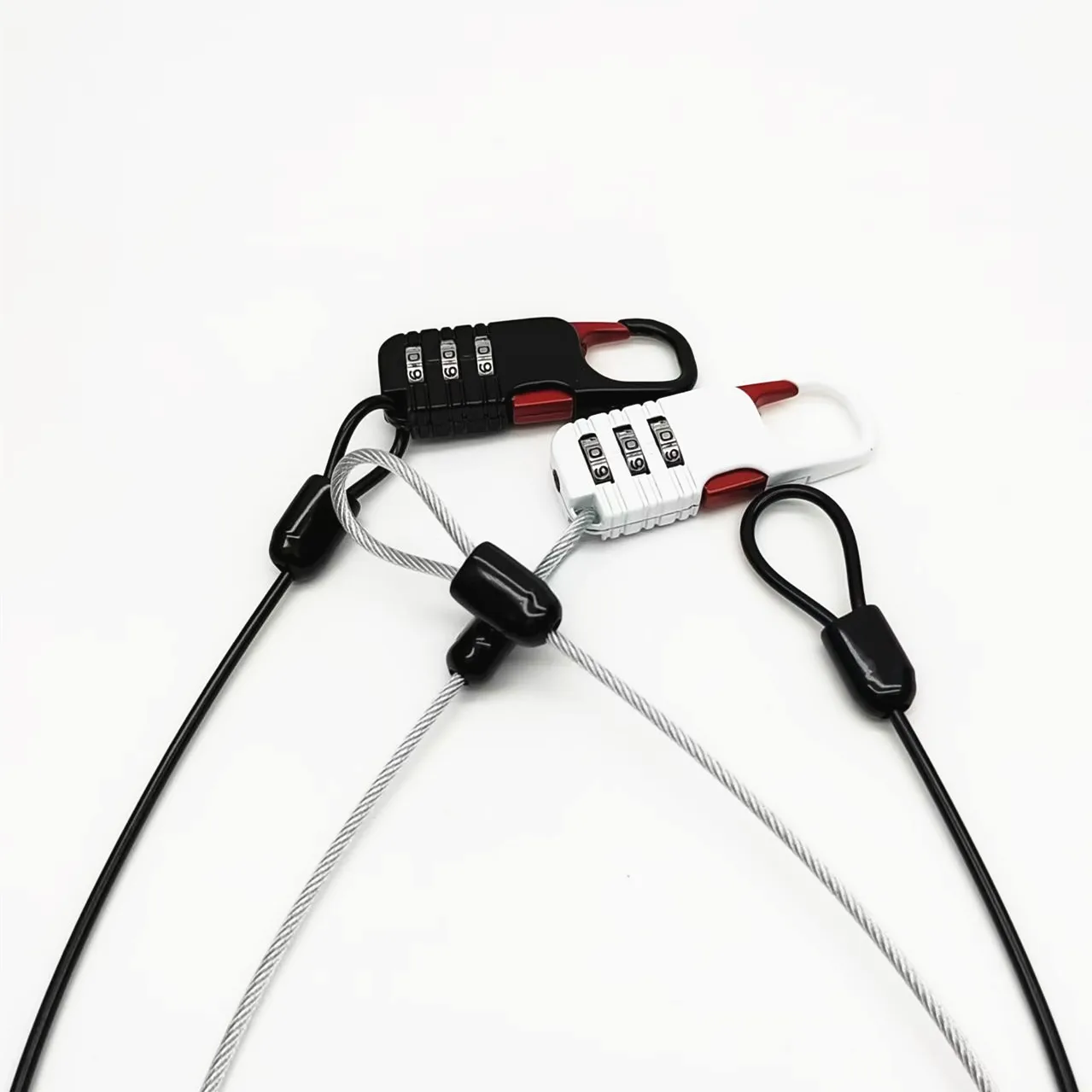 2pcs Bike Lock, Helmet Lock,Cable, Black – Resettable 3-Digit Combination, Compact & Lightweight, for Bicycle/Motorcycle Helmet