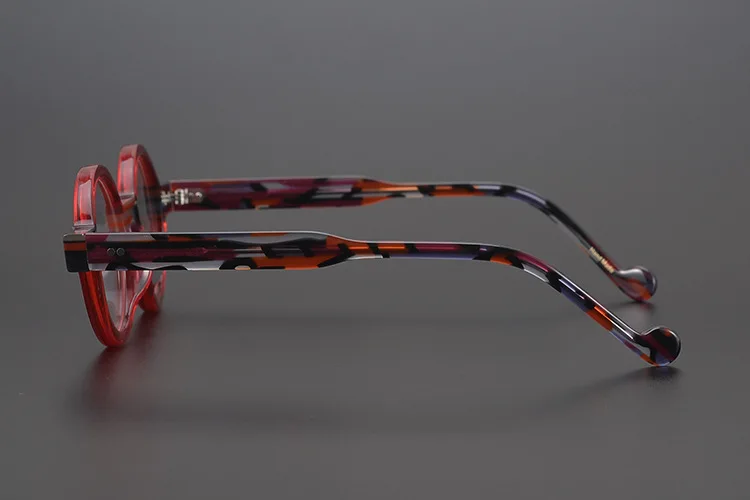 55104 Runde Acetat Brillen Rahmen Männer Myopie Brillen Frauen Optische Gläser Steampunk Brillen – Detail 19