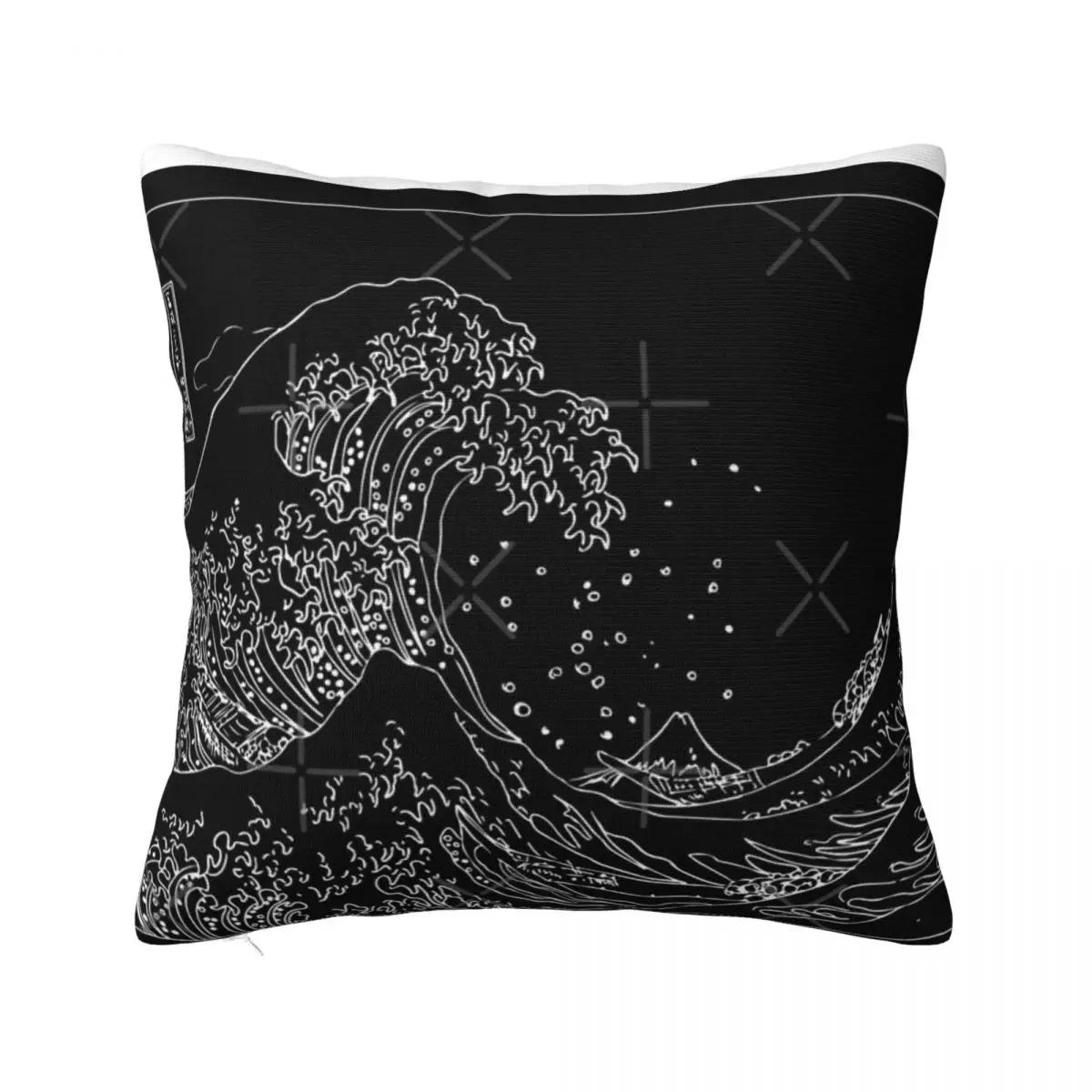 Great Wave Outline Black And White 1 Sofa Cover Cushion Covers Home And Decoration Pillow Case Pillow Cover