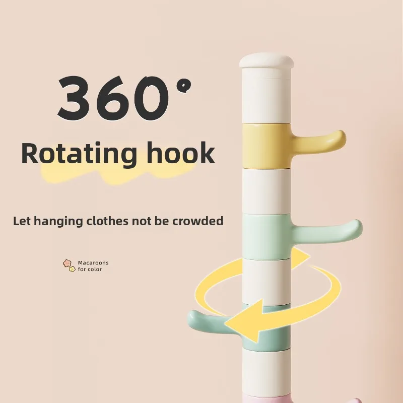 رف ملابس موفر للمساحة من الفيروسية، حامل معطف أرضي بقضيب عمودي، منظم لغرفة نوم الفتيات مع شماعة حقيبة للمساحات الصغيرة #4