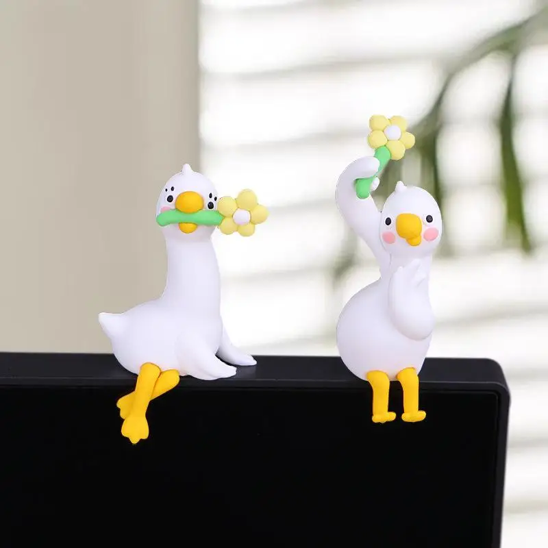 Cute 3D Duck Figurine Mini Resin Duck Ornament Cartoon Animal Decor For Desk Car Dashboard Monitor Gift Idea view 5