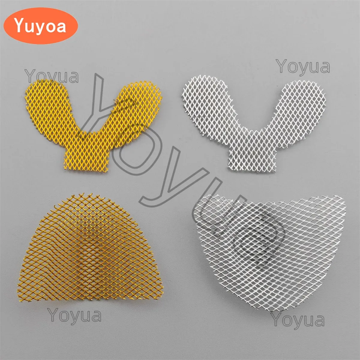 

100pcs Dental Impression Metal Net Tray Denture Material Metal Palatal Reinforcement Mesh for Strengthen Upper/Lower Teeth