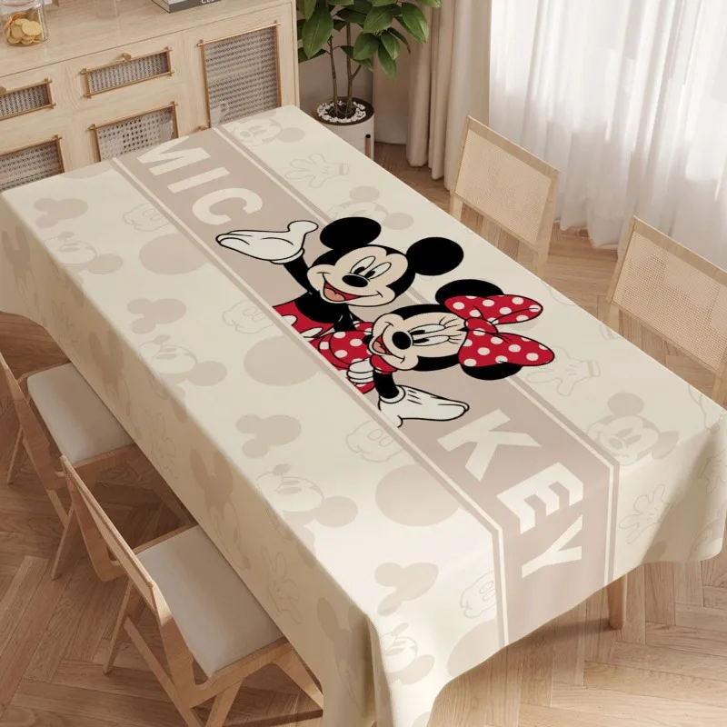 Anime novo mickey minnie toalha de mesa impermeável oilproof padrão dos desenhos animados retangular mesa de jantar tapete de chá doméstico