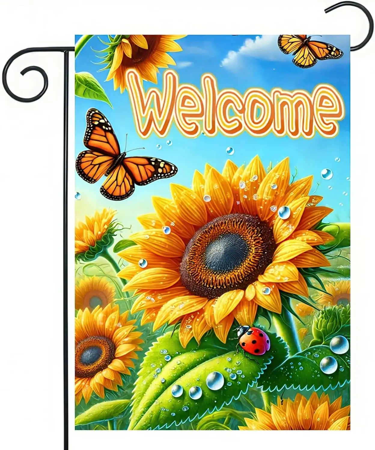 Welcome Summer Fall Garden Flag 12x18 Double Sided Autumn Sunflower Garden Flag Farmhouse Thanksgiving Holiday Outdoor Decor yyi