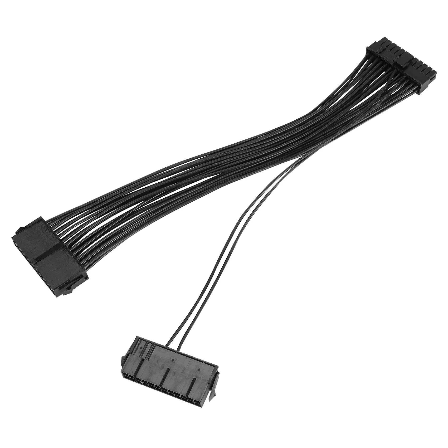 A29F-Power Divisor de fuente de alimentación, adaptador de cable dual PSU 24 pines 20 + 4 pines Adaptador de placa base ATX Cable de extensión Ad de minería dual de 24 pines