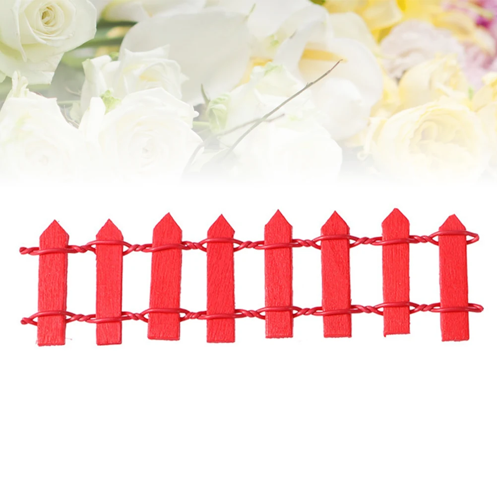 

Micro Plant Pot Decor Christmas Decorations Wood Picket Fence Ornaments Miniature Wooden