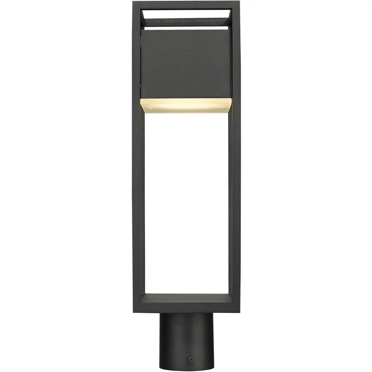 1-Light Outdoor Post Mount Fixture Black LED Light Garden Lamp, Customized