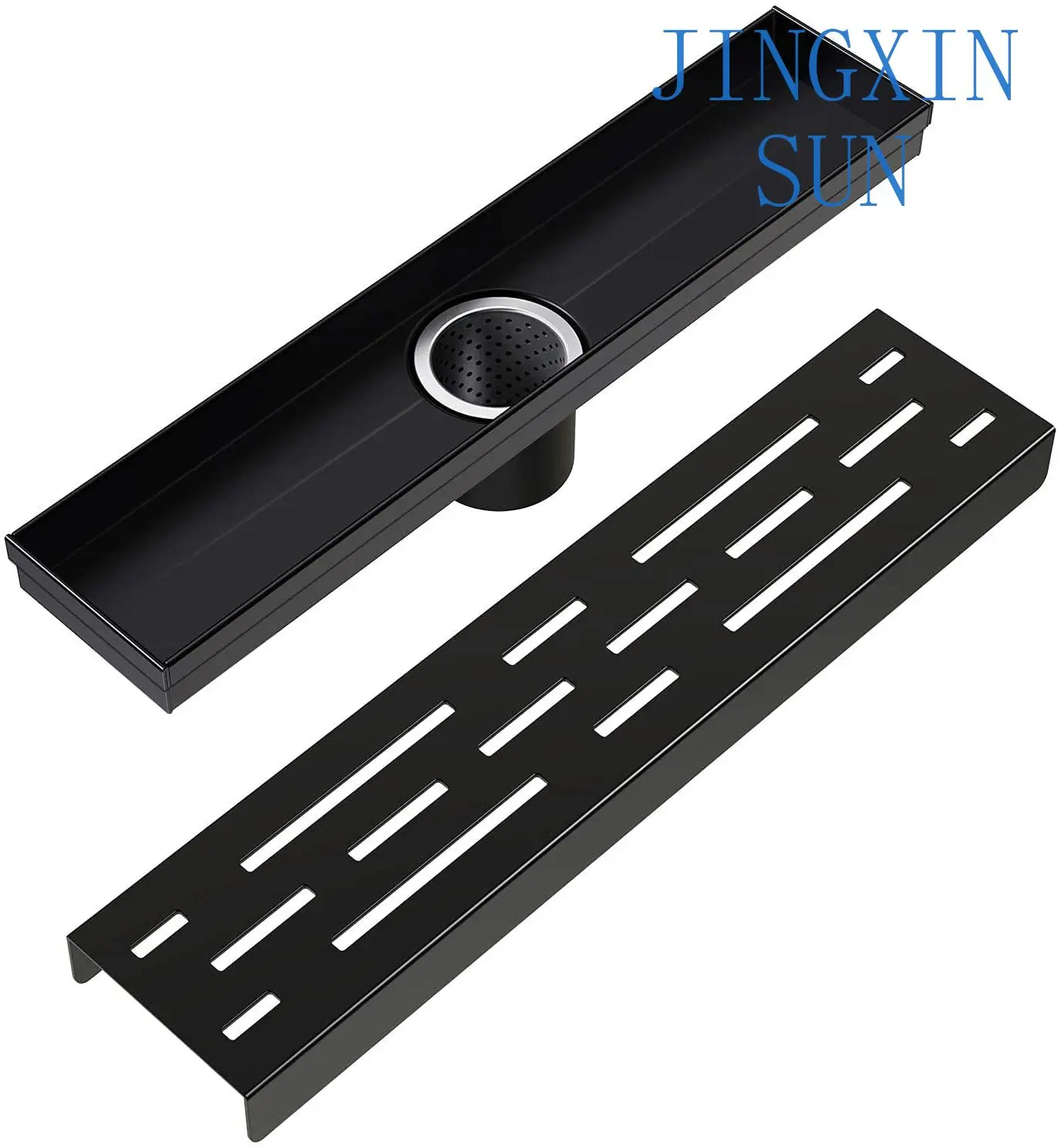 304 stainless steel 12 inch Linear Drain Rectangular Shower Floor Drain with Flange Accessories